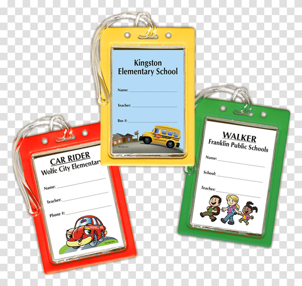 Custom Bus Tags With Loops Printable Car Rider Tags For Schools, Phone, Electronics, Mobile Phone Transparent Png