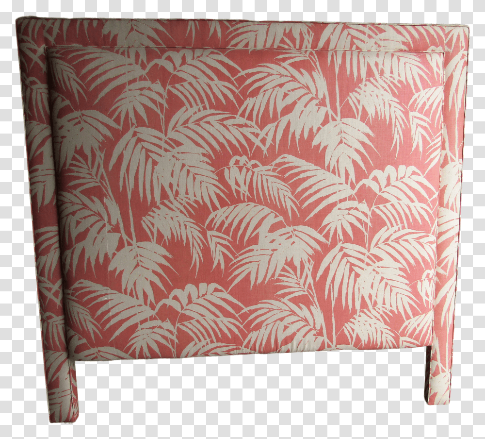 Custom Coral And Cream Bamboo Leaf Upholstered Queen Headboard Leaves Transparent Png