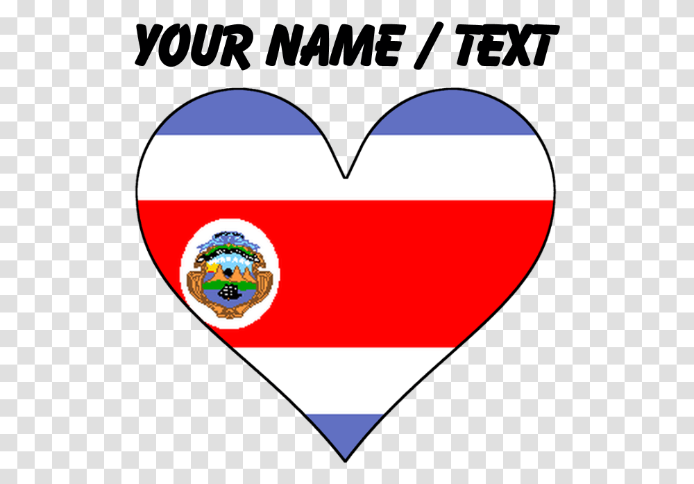 Custom Costa Rica Flag Heart T Shirt Emblem, Logo, Trademark, Badge Transparent Png