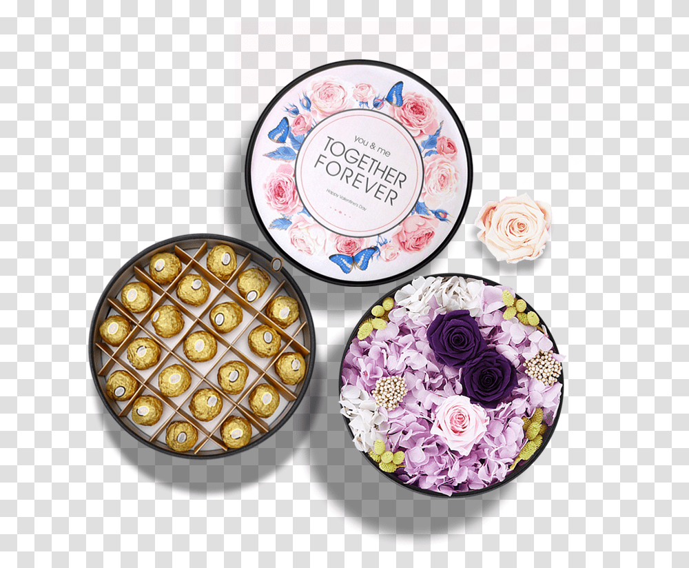Custom Cylinder Chocolate Gift Packaging Round Luxury Artificial Flower, Porcelain, Pottery, Floral Design Transparent Png