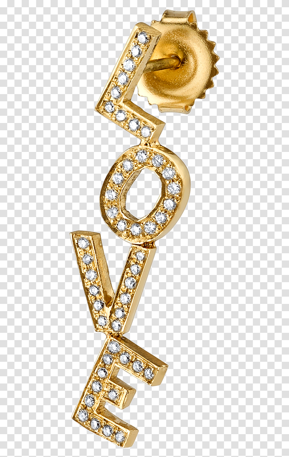 Custom Diamond Letter Earring Body Jewelry, Accessories, Accessory, Gold, Gemstone Transparent Png