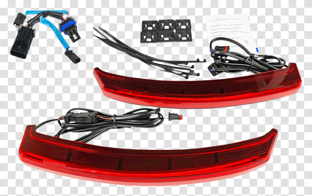 Custom Dynamics Red Lens Led Rear Saddlebag Lid Lights 2020 Indian Challenger Cable Harness, Steamer, Weapon, Logo, Brake Transparent Png