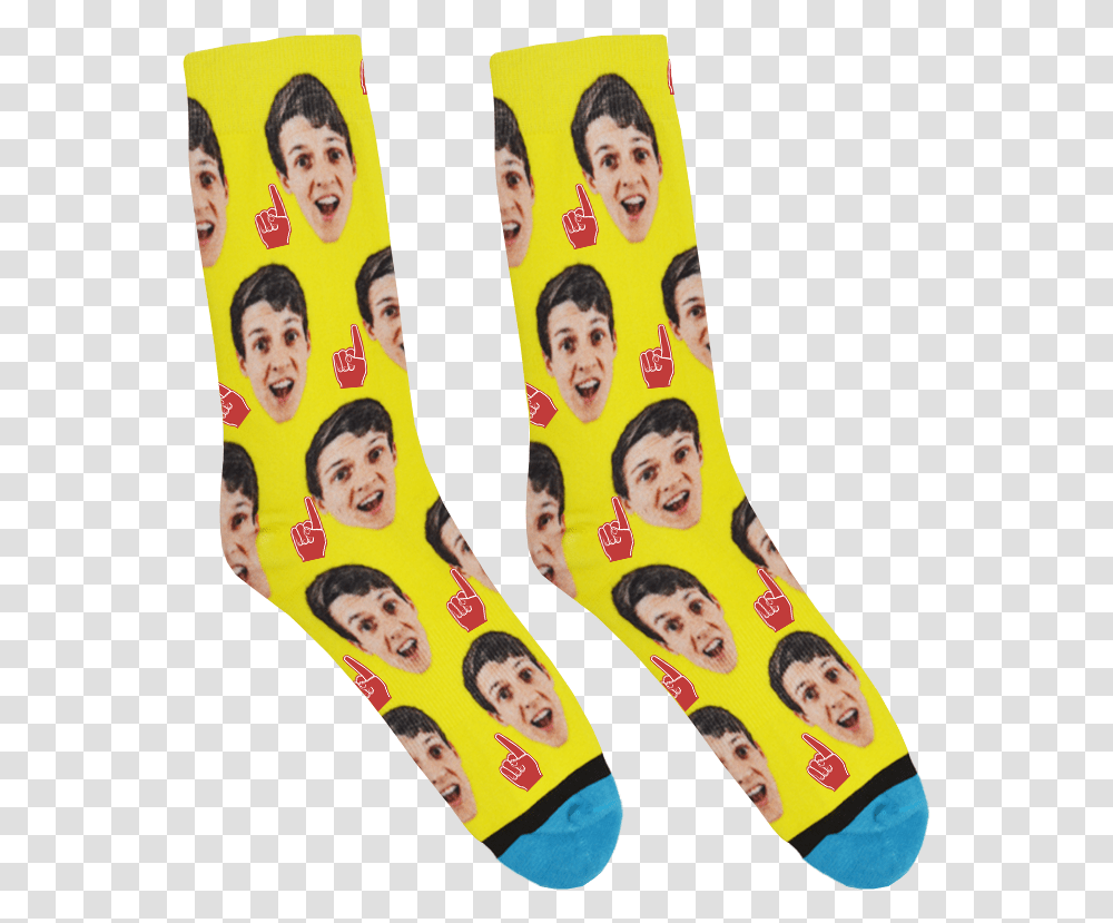 Custom Foam Finger Socks Calzini Con La Faccia, Clothing, Apparel, Person, Human Transparent Png