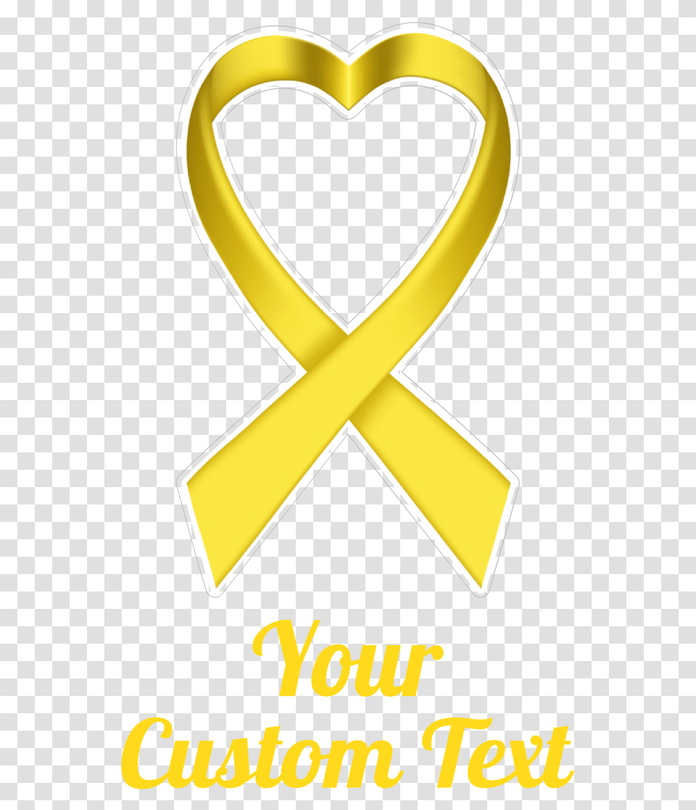 Custom Heart Yellow Ribbon Multi Color Transfer Sticker, Label, Word, Flyer Transparent Png
