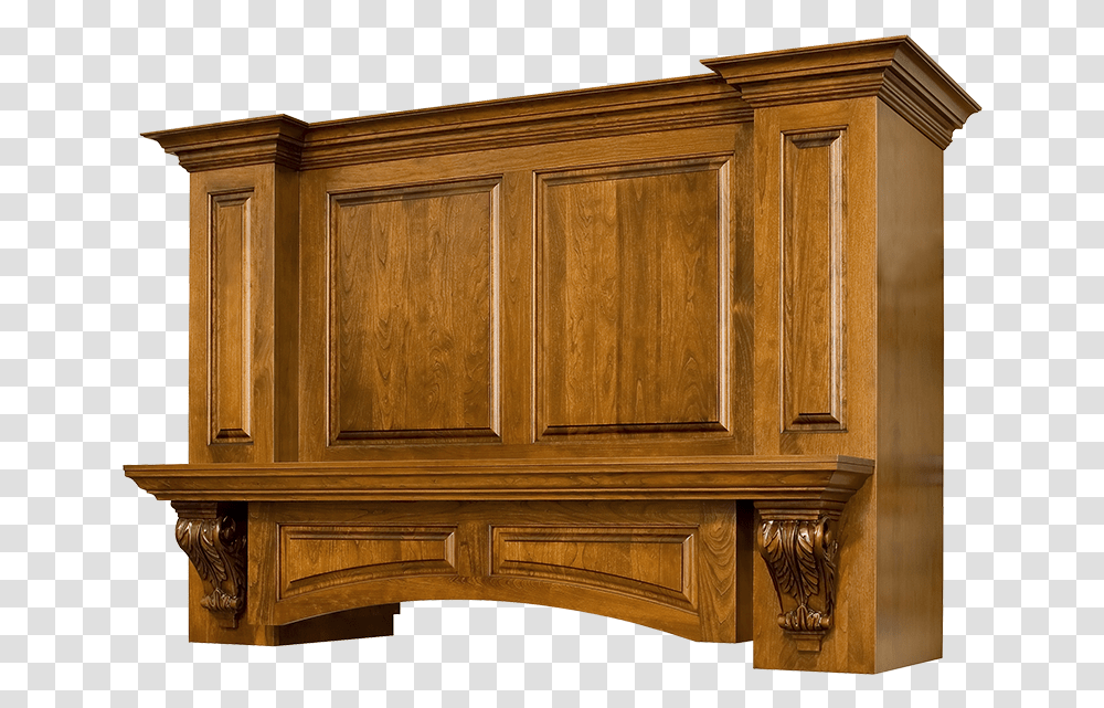 Custom Hearth Style Wood Range Hood N Series Wood Mantel Range Hood, Furniture, Sideboard, Cupboard, Closet Transparent Png