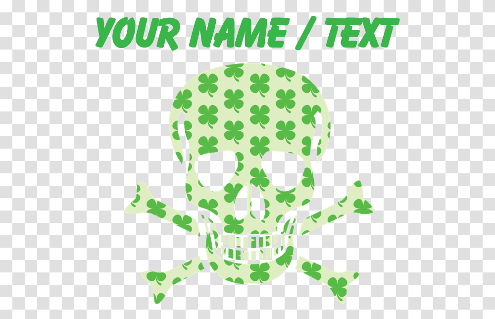 Custom Irish Pirate Skull And Crossbones Mousepad, Poster, Advertisement, Green Transparent Png