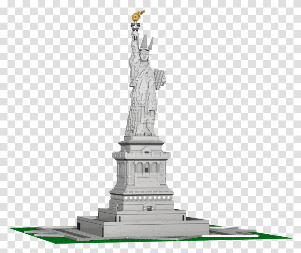 Custom Lego Building Statue Of Liberty Statue Lego Statue Of Liberty, Monument, Sculpture Transparent Png