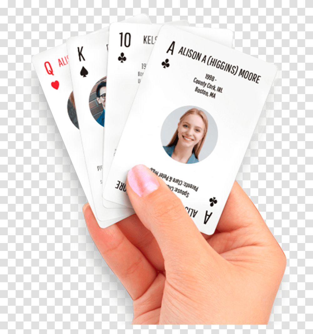 Custom Made Playing Cards Family, Person, Human, Passport Transparent Png