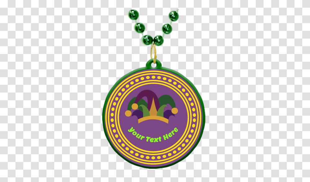 Custom Mardi Gras Bead Medallion In Mardi Gras Colors, Ornament, Locket, Pendant Transparent Png