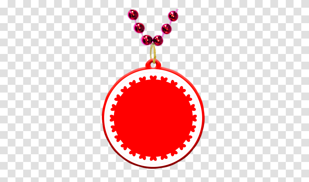 Custom Mardi Gras Bead Medallion In Red With A Sweet Hearts Border, Ornament, Pendant Transparent Png