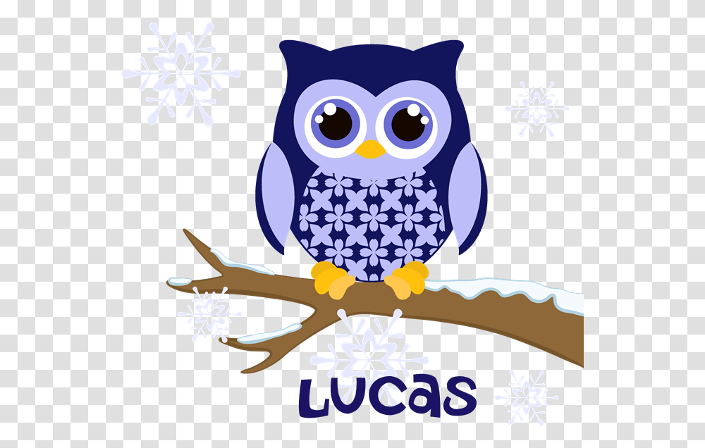 Custom Name Winter Owl Blue Ornament Clipart, Bird, Animal, Poster, Advertisement Transparent Png