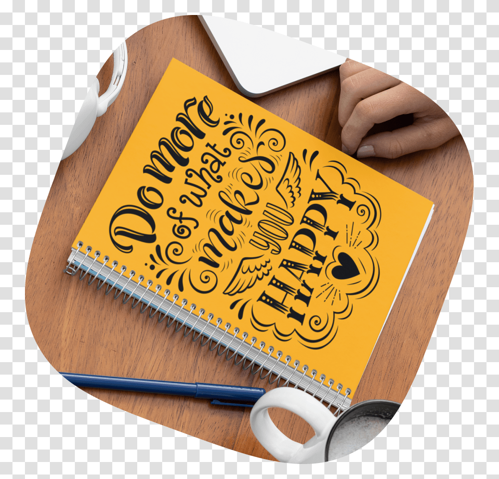 Custom Notebook With Quotes Calligraphy, Poster, Advertisement, Paper Transparent Png