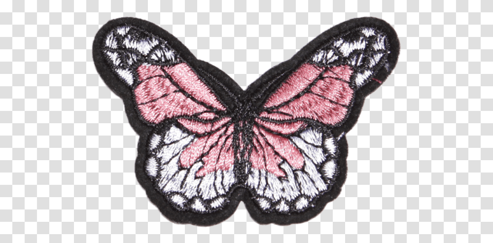Custom Pink Butterfly Embroidery Patches Embroidered Patch, Apparel, Cuff, Hair Slide Transparent Png