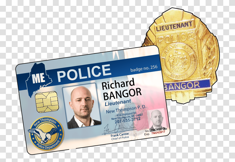 Custom Police Fire Service Photo Id Police Badge Id, Text, Person, Human, Id Cards Transparent Png