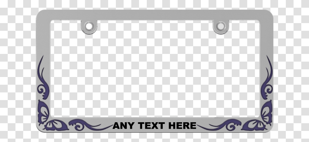 Custom Purple Butterfly Tattoo License Plate Frame Purple Butterfly License Plate Frame, Screen, Electronics Transparent Png