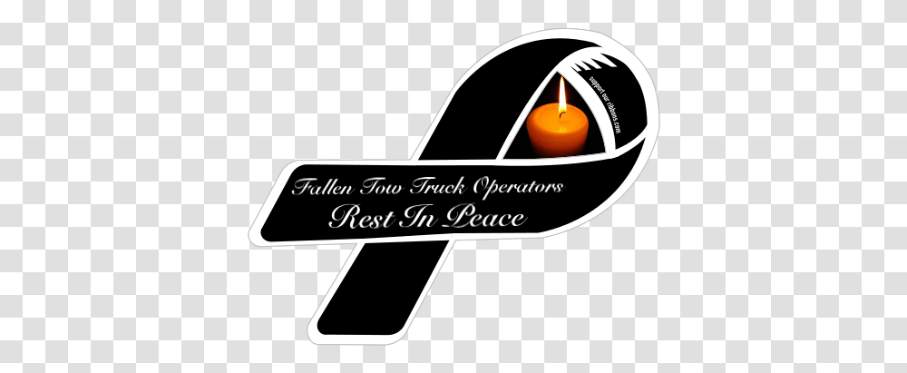 Custom Ribbon Fallen Tow Truck Operators Rest In Peace Cri Du Chat Syndrome Symbol, Text, Candle, Label, Handwriting Transparent Png
