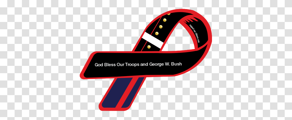 Custom Ribbon God Bless Our Troops And George W Bush, Logo, Trademark Transparent Png
