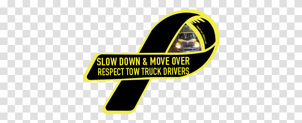 Custom Ribbon Slow Down & Move Over Respect Tow Truck Slow Down Move Over Law, Transportation, Vehicle, Light, Text Transparent Png