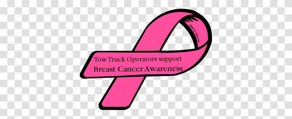 Custom Ribbon Tow Truck Operators Support Breast Cancer Awareness, Logo, Tape Transparent Png
