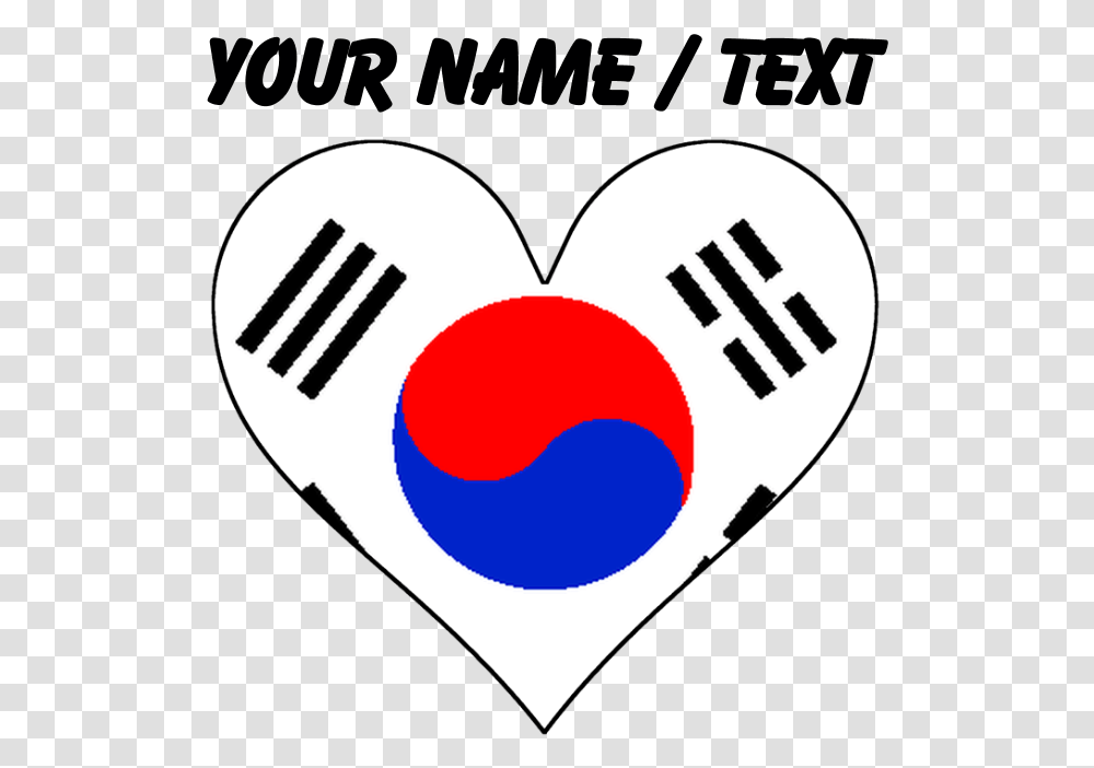 Custom South Korea Flag Heart Mousepad, Light, Tennis Ball, Sport, Sports Transparent Png