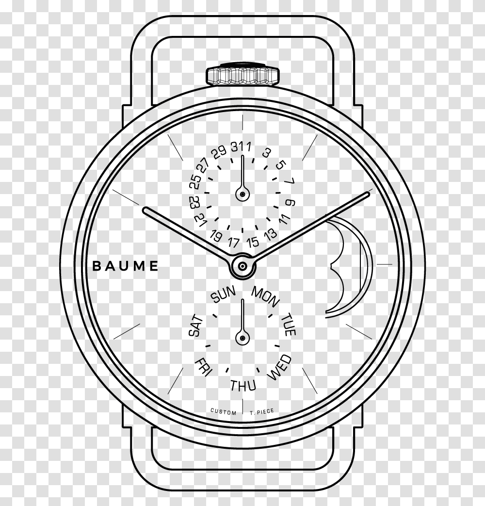 Custom Watch 35mm Moonphase Line Art, Architecture, Building, Camera Transparent Png
