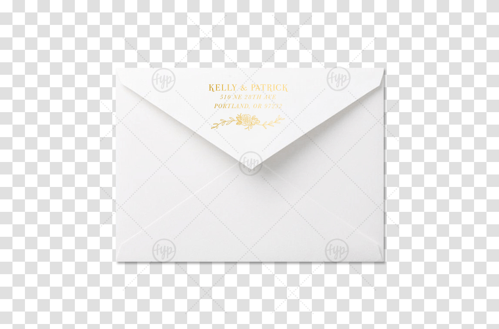 Custom White A7 Economy Envelope With Shiny 18 Kt Gold, Mail, Document, Screen Transparent Png