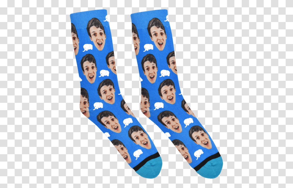Custom White Elephant Socks Socks With Faces On Them, Tie, Accessories, Accessory, Person Transparent Png