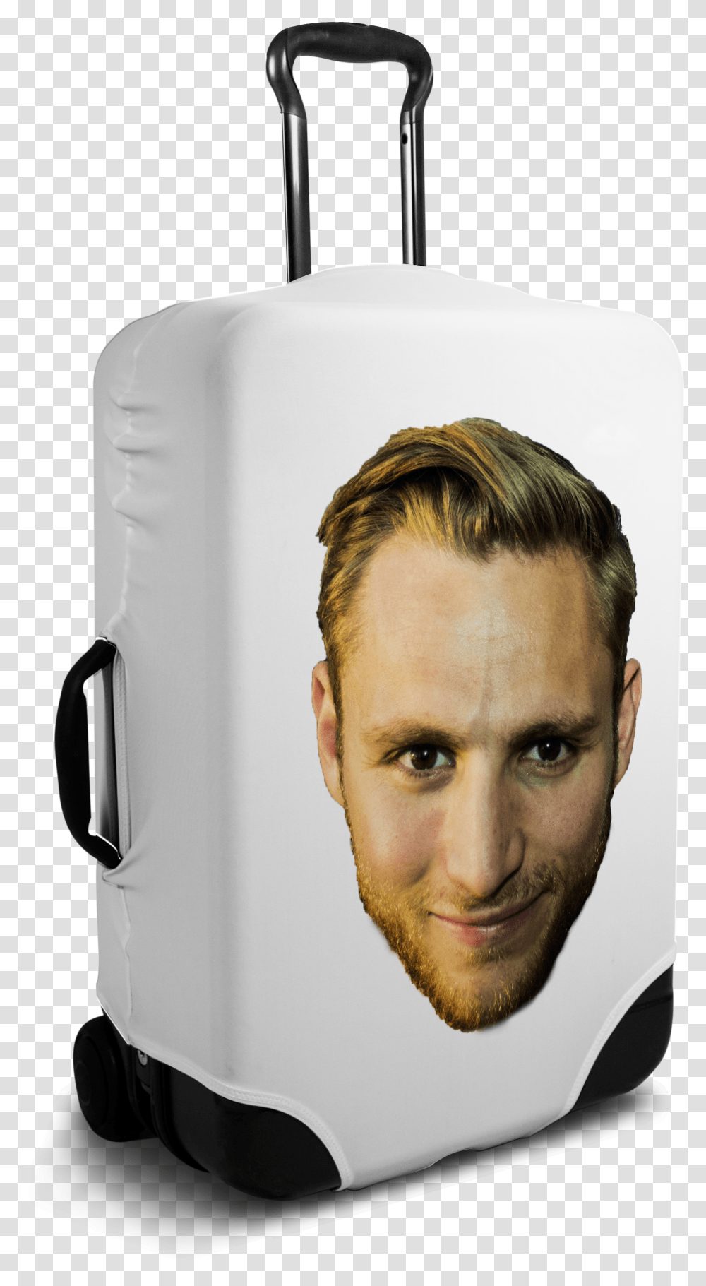 Custom White Luggage Cover With Personalized Face, Head, Hair, Cushion, Brick Transparent Png