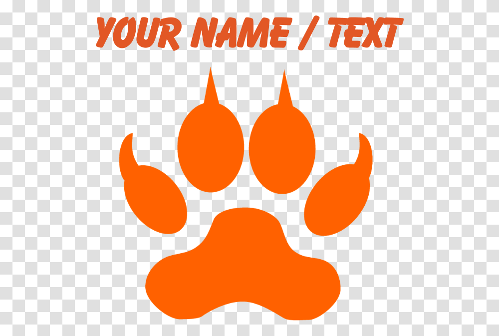 Custom Wolf Print Sports Clipart Wolf Orange Paw Print, Fire, Flame, Hook, Poster Transparent Png