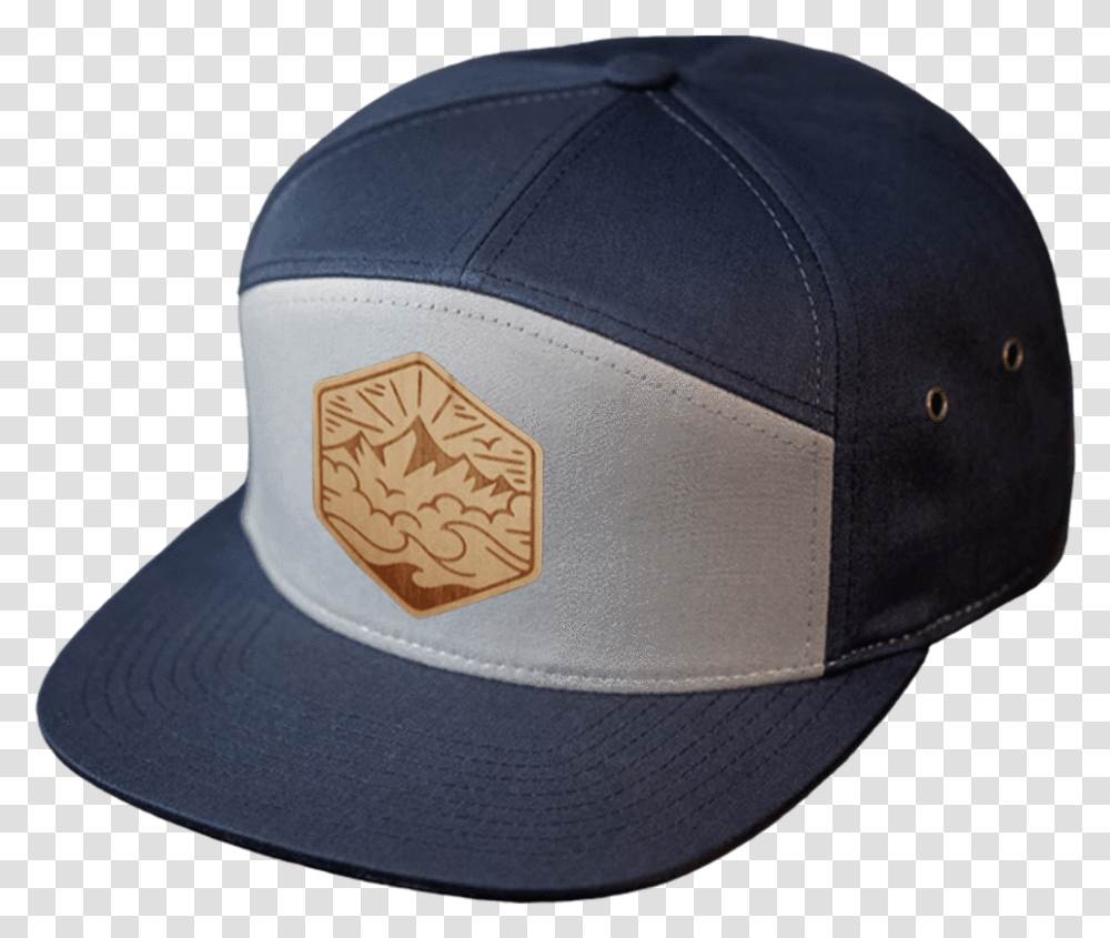 Custom Wood Patch 7 Panel Strapback Hat Corporate Gifts For Baseball, Clothing, Apparel, Baseball Cap Transparent Png
