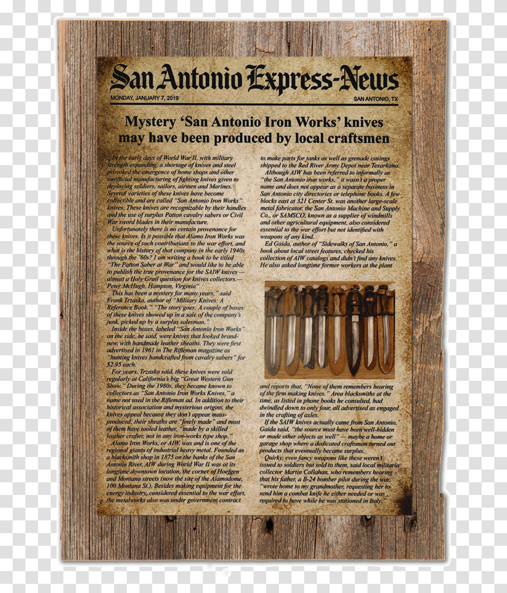 Customizable Newspaper Article Plaque The Old West Series Rifle, Book, Text, Page, Scroll Transparent Png