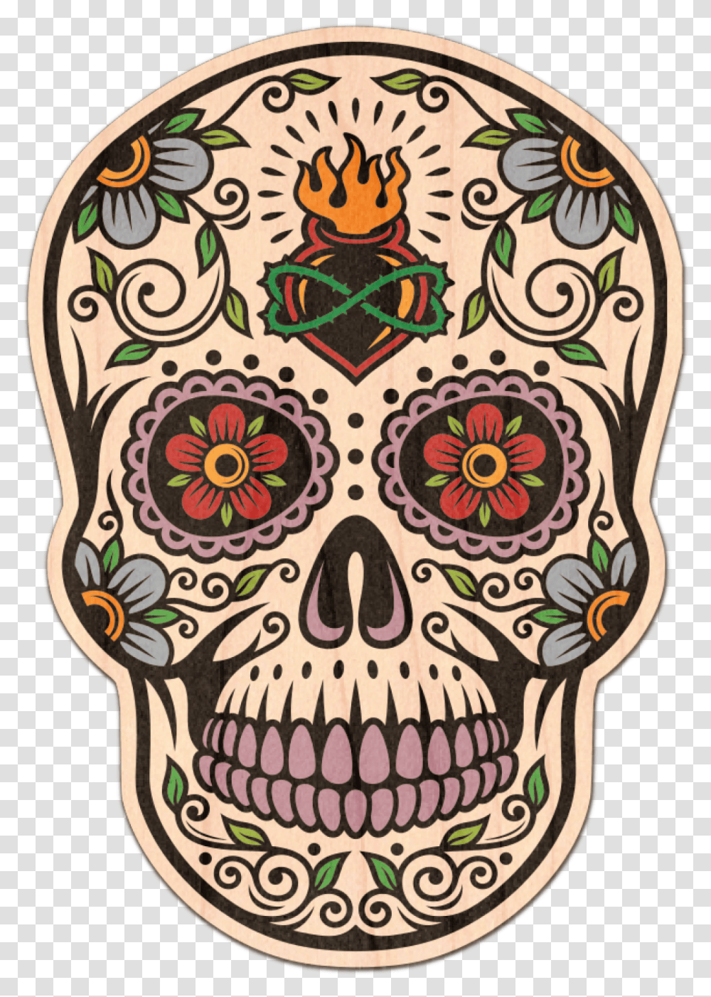 Customizable Sacred Heart Sugar Skull Sacred Heart, Doodle, Drawing, Floral Design, Pattern Transparent Png