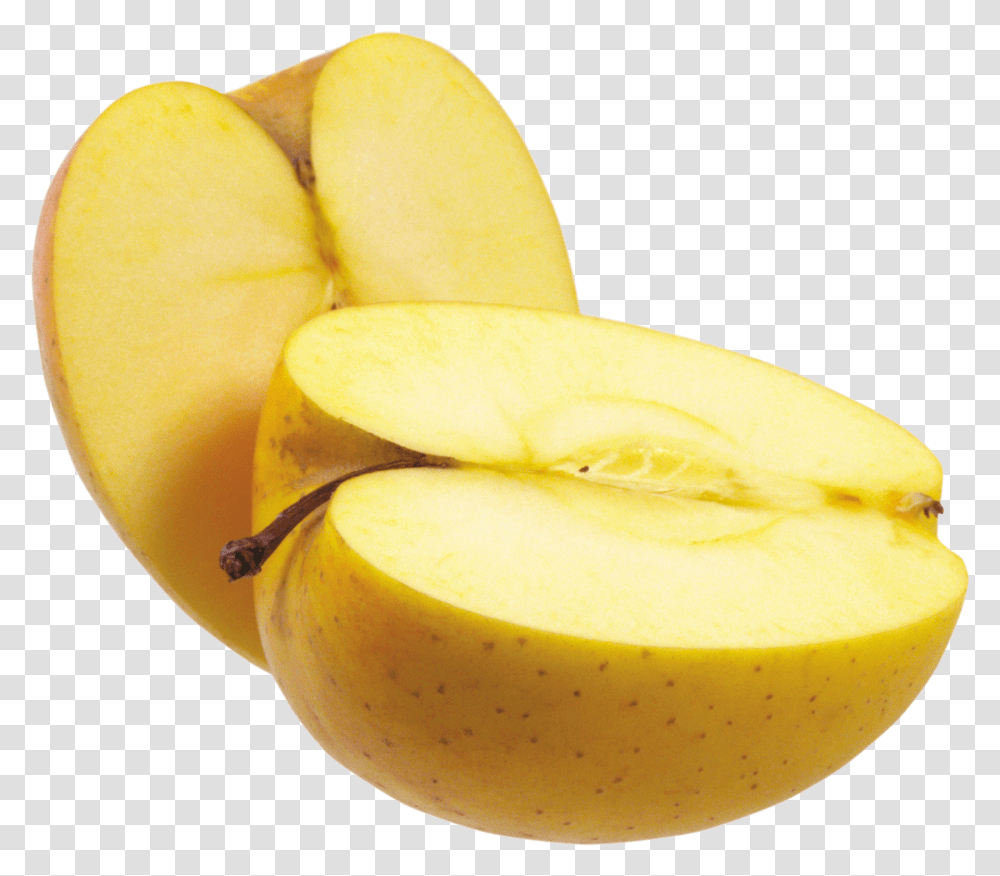 Cut Apple Apple Yellow Transparent Png