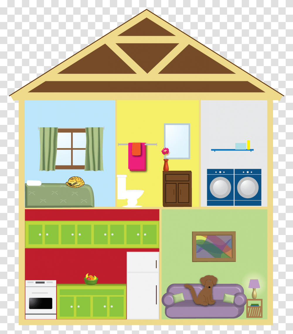 Cut Clipart Rooms In A House Clipart, Neighborhood, Urban, Building, Housing Transparent Png