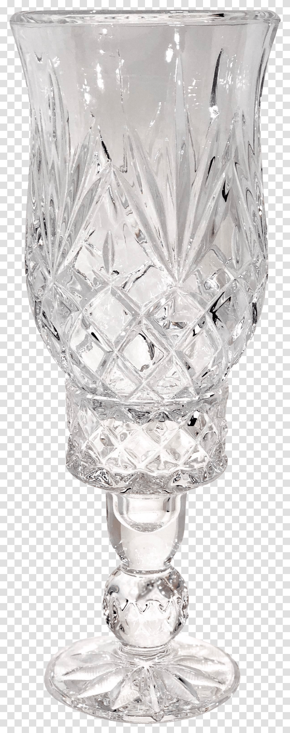 Cut Crystal Hurricane Glass 2 Piece Candle Holder Wine Glass, Goblet, Lamp, Lighting, Jar Transparent Png
