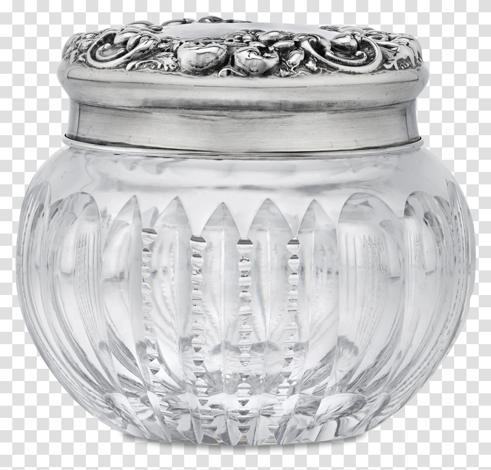 Cut Glass And Silver Powder Jar Vase, Pottery, Urn, Wedding Cake, Dessert Transparent Png