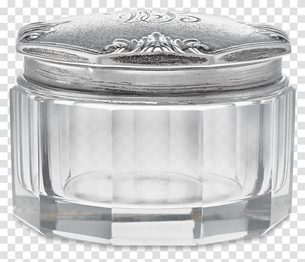 Cut Glass And Sterling Silver Cosmetics Jar, Mixer, Appliance, Bowl Transparent Png