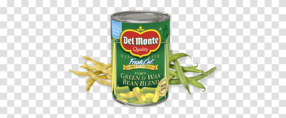 Cut Green Amp Wax Beans Del Monte Wax And Green Beans, Plant, Food, Tin, Canned Goods Transparent Png