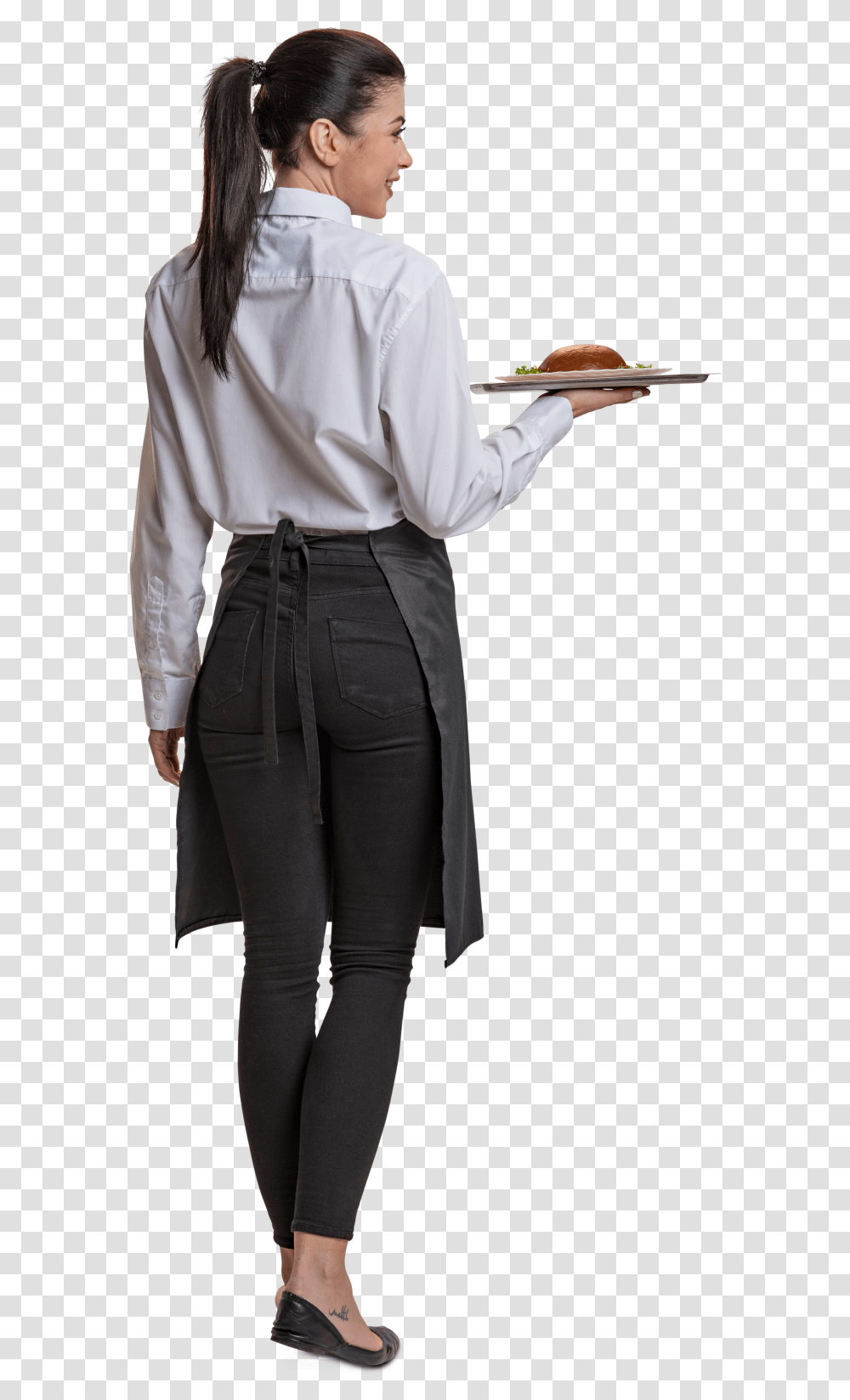 Cut Out Woman Waitress With Foow Professions And Services Waiter, Apparel, Shirt, Person Transparent Png