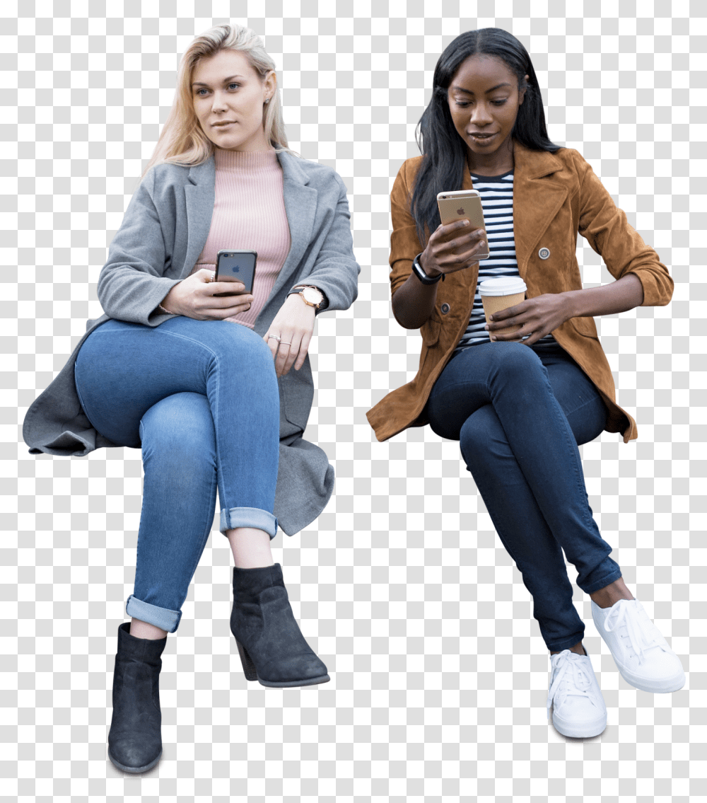 Cut Out Women Friends Sitting People Sitting, Person, Clothing, Female, Footwear Transparent Png