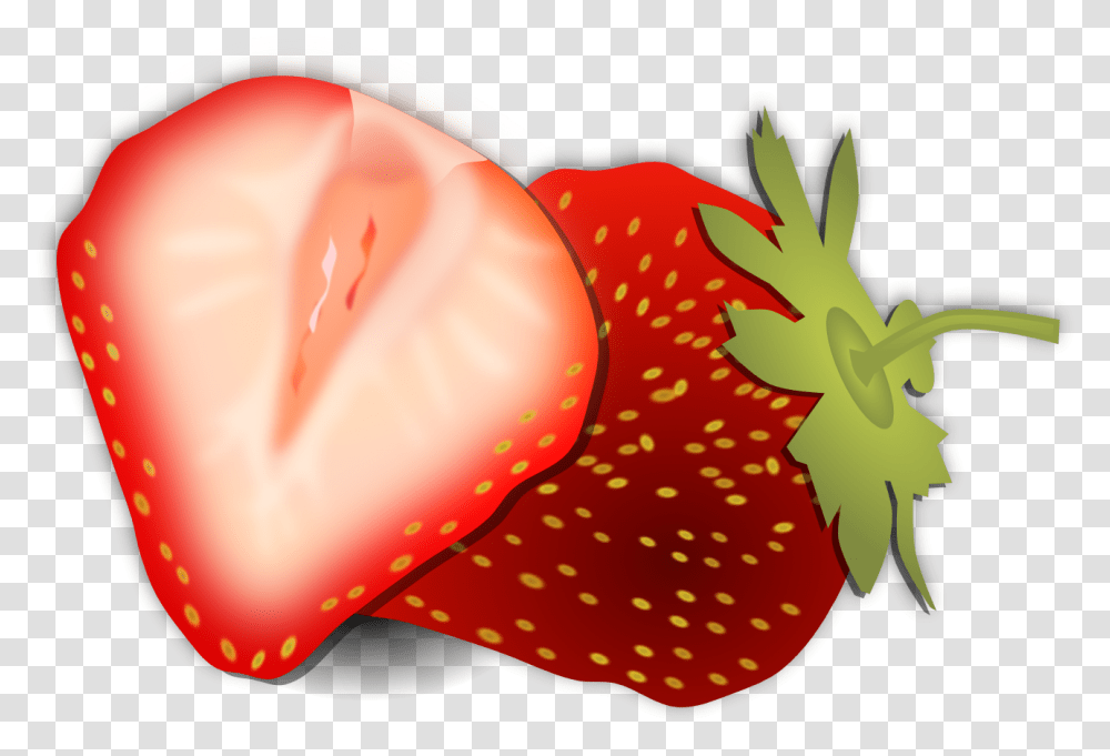 Cut Strawberry Clipart, Fruit, Plant, Food, Sunglasses Transparent Png