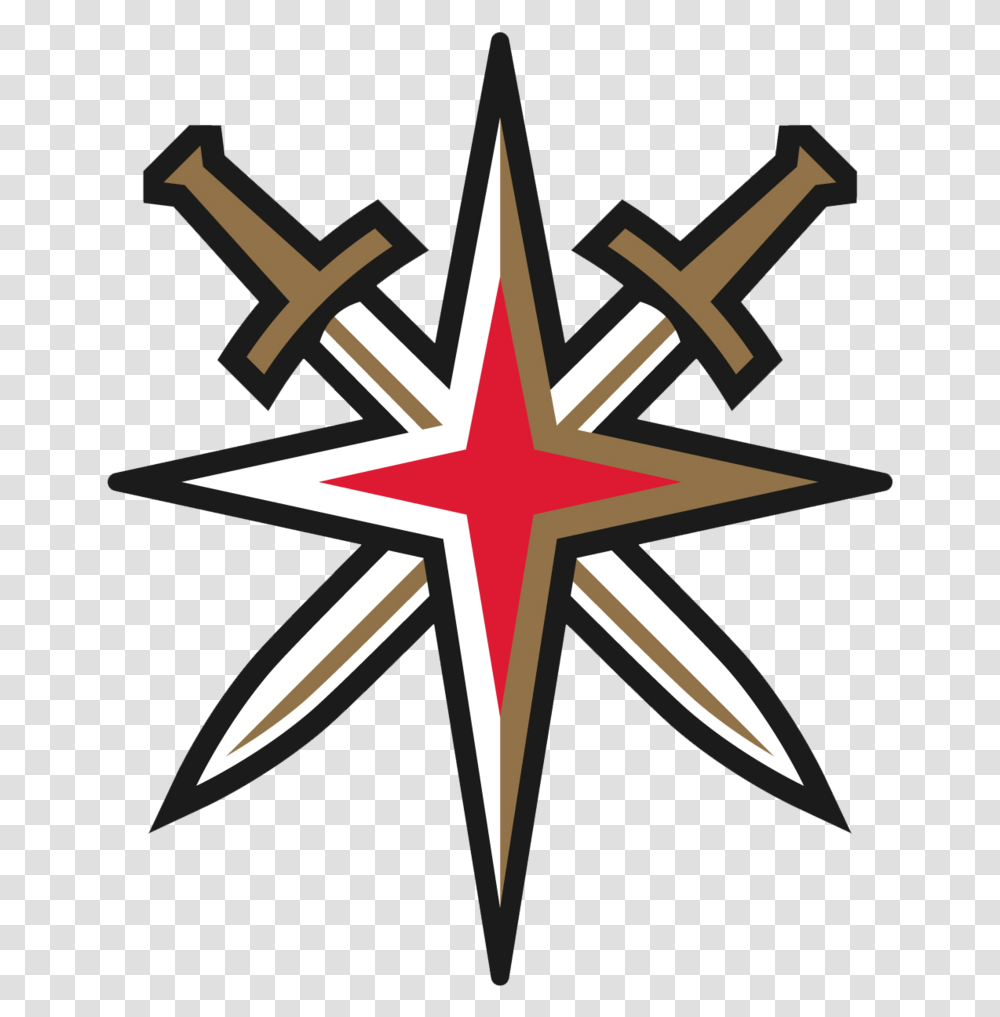 Cut Vegas Golden Knights Secondary Logo, Cross, Star Symbol Transparent Png
