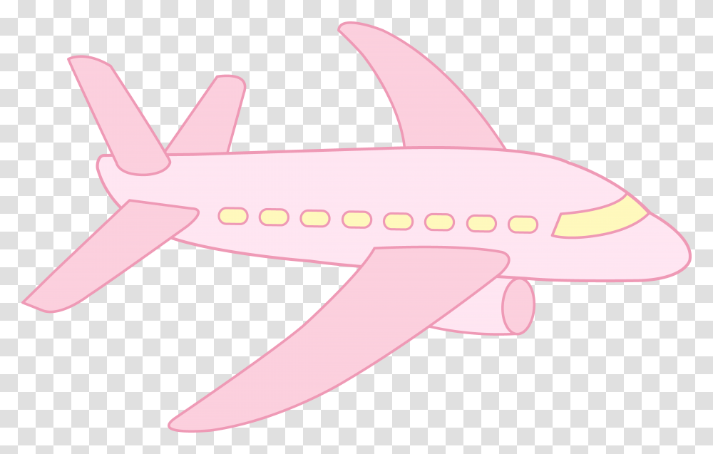 Cute Airplane Pink Airplane Clipart, Animal, Fish, Aircraft, Vehicle Transparent Png
