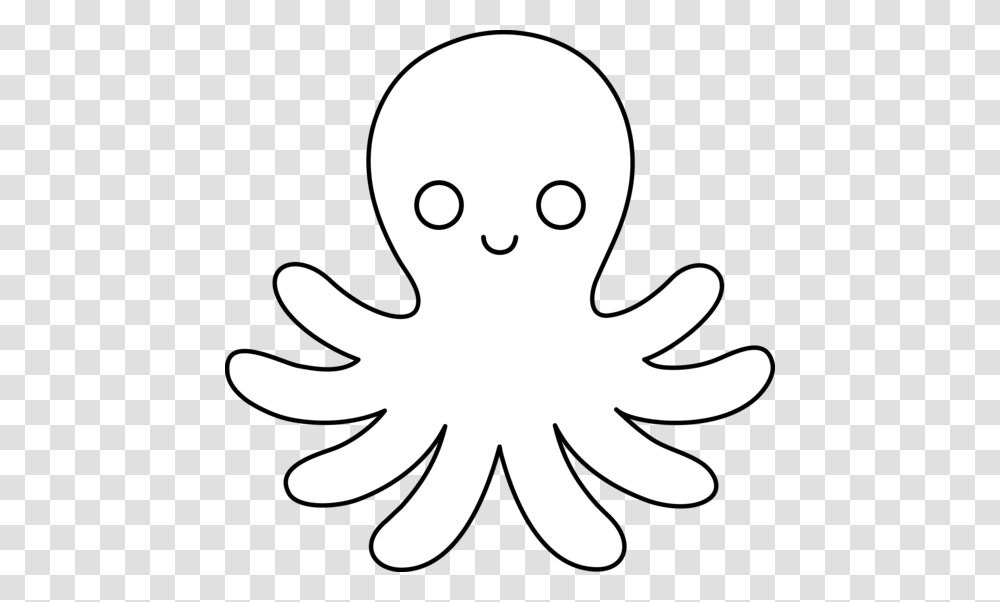 Cute And Simple Octopus For Applique On A Background, Stencil, Silhouette, Snowman, Winter Transparent Png