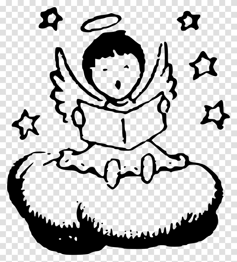 Cute Angel Clipart Black And White, Gray, World Of Warcraft Transparent Png