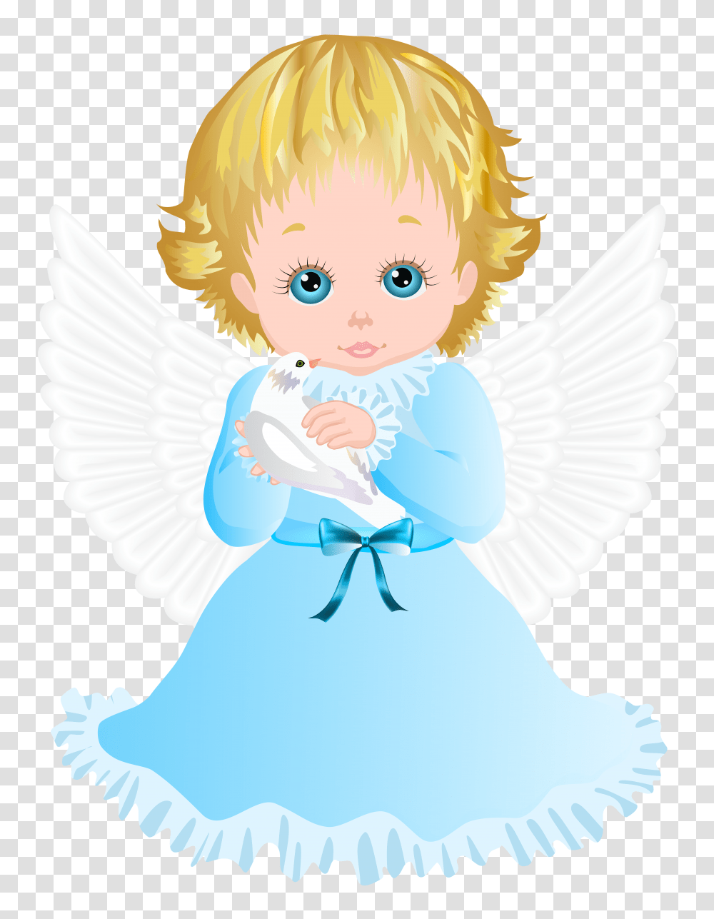 Cute Angel With White Dove Clip Art Image, Archangel Transparent Png