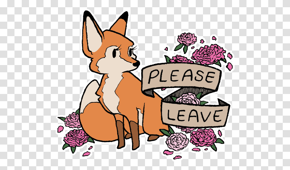Cute Angry Fox Drawing, Label, Animal, Mammal Transparent Png