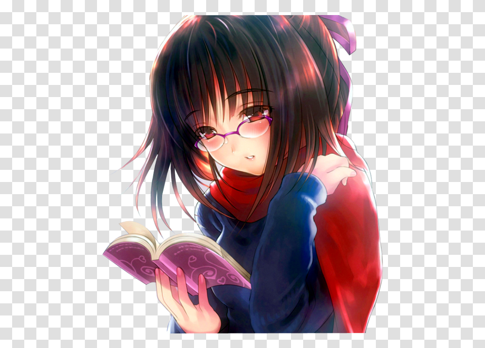 Cute Anime Backgrounds Anime Girl With Book, Comics, Manga, Person, Human Transparent Png