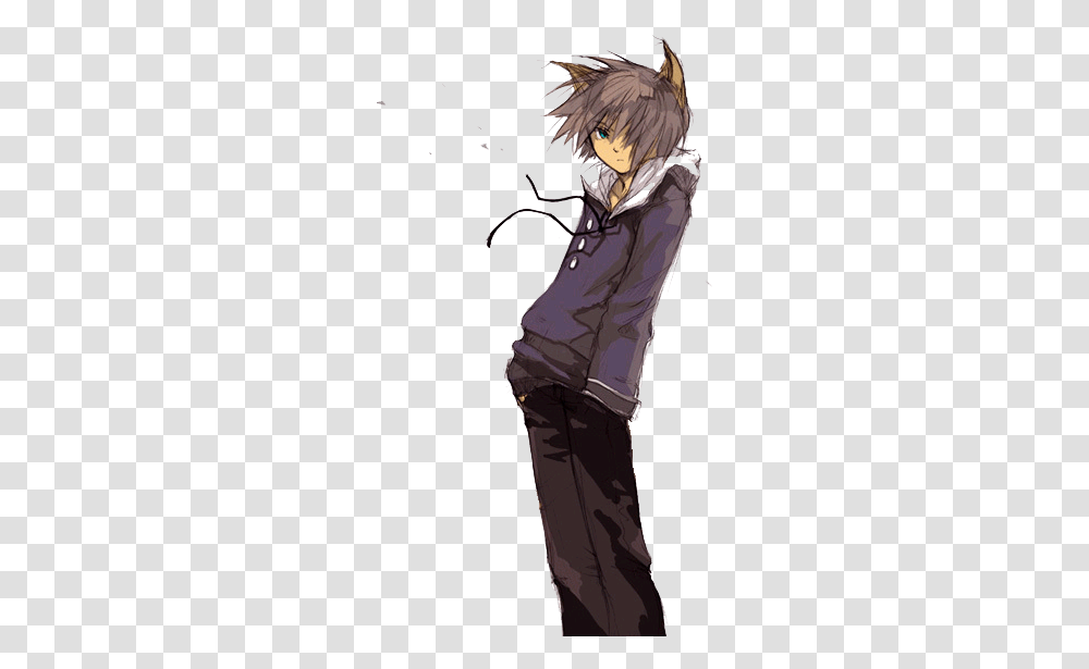 Cute Anime Boy 6 Image Anime Neko Boy, Clothing, Coat, Person, Jacket Transparent Png