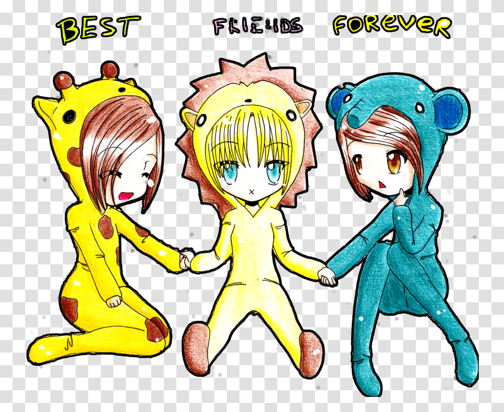 Cute Anime Boy Best Friends Forever Drawings, Person, Hand Transparent Png